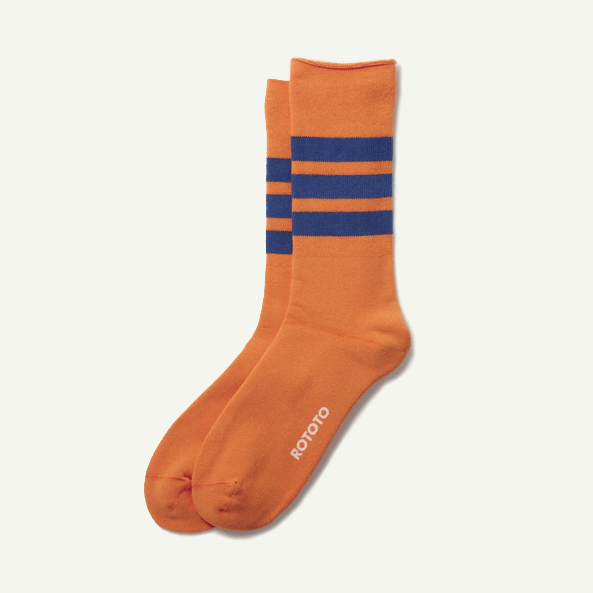 Rototo Orange/Blue Stripes Socks