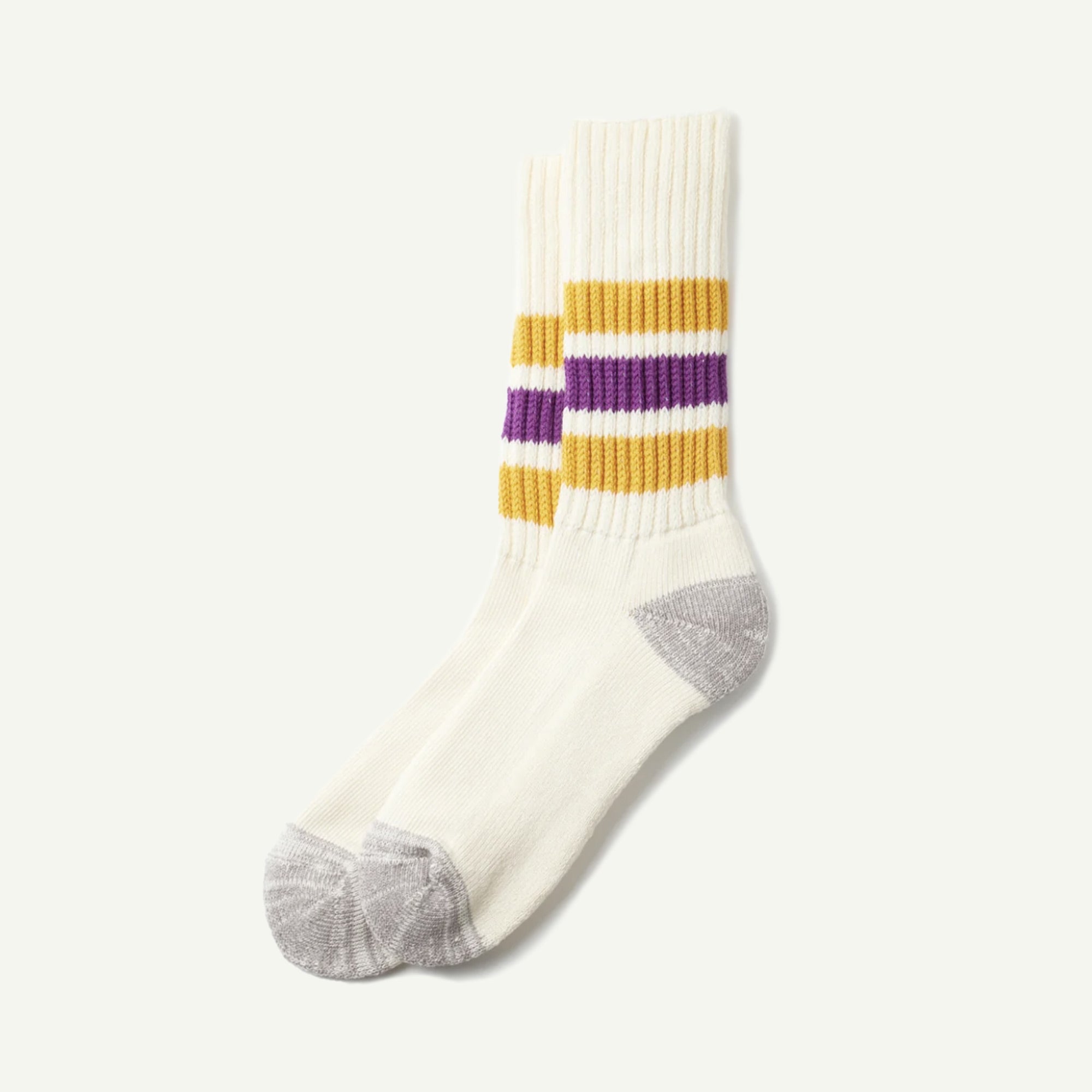 Rototo Yellow and Purple Striped Socks