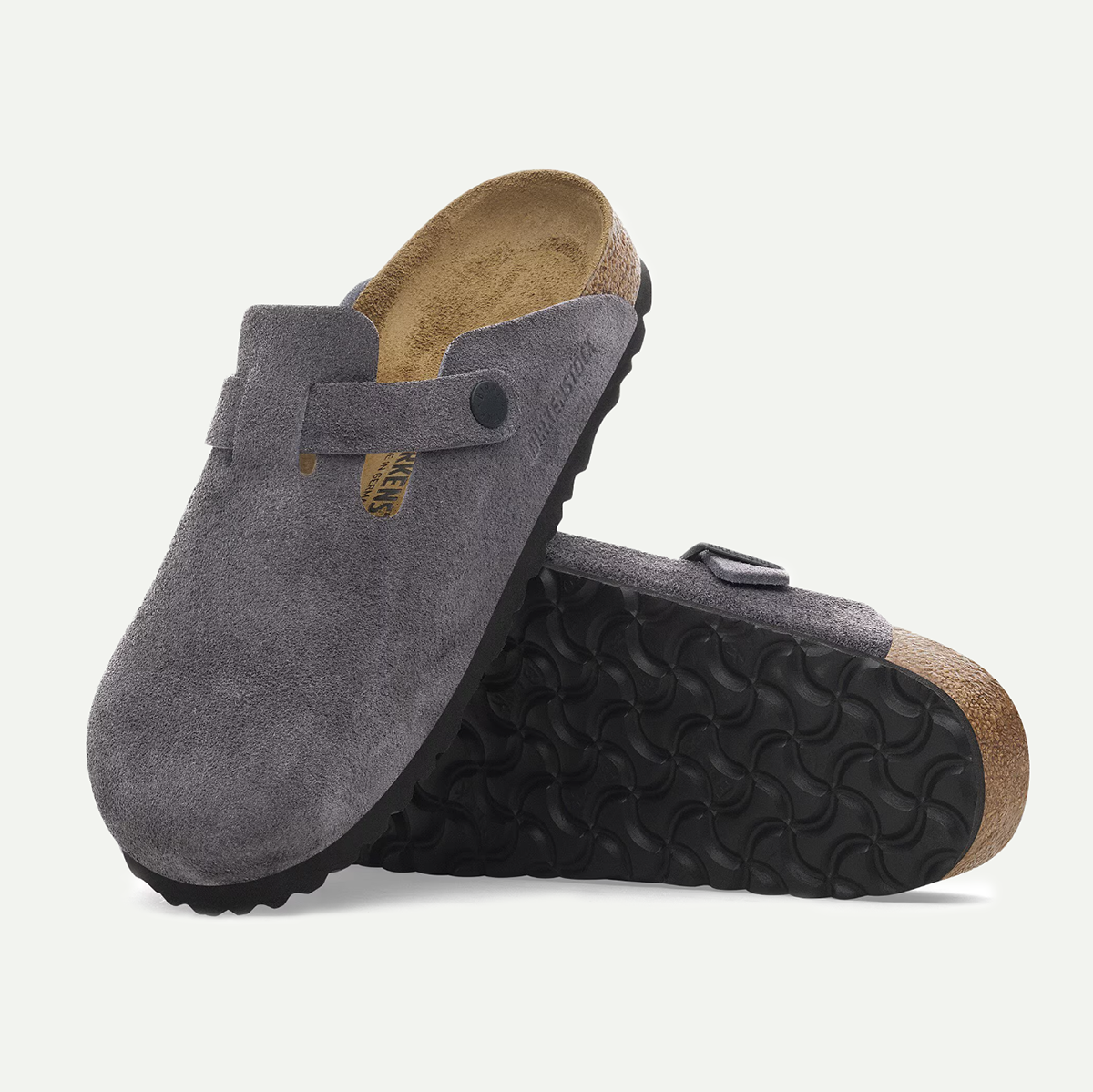 Birkenstock Velvet Grey Boston Sandal