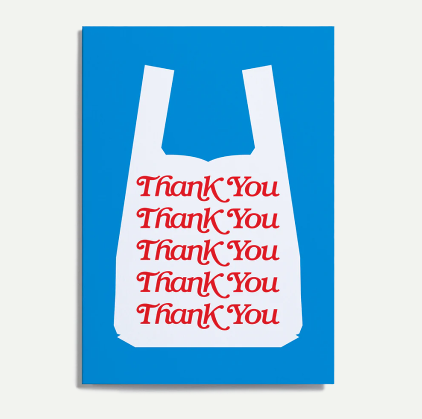 Crispin Finn Thank You Shopping Bag Greeting Card