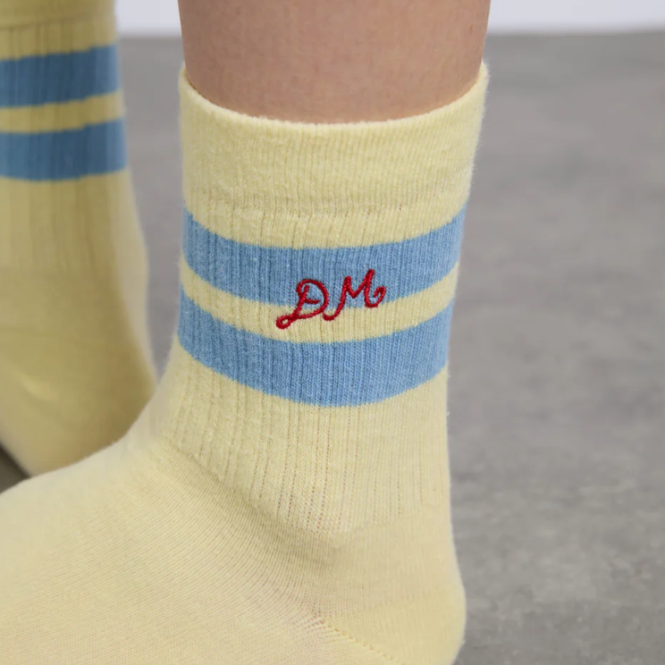 Damson Madder Yellow/Blue Sporty Calf Length Socks