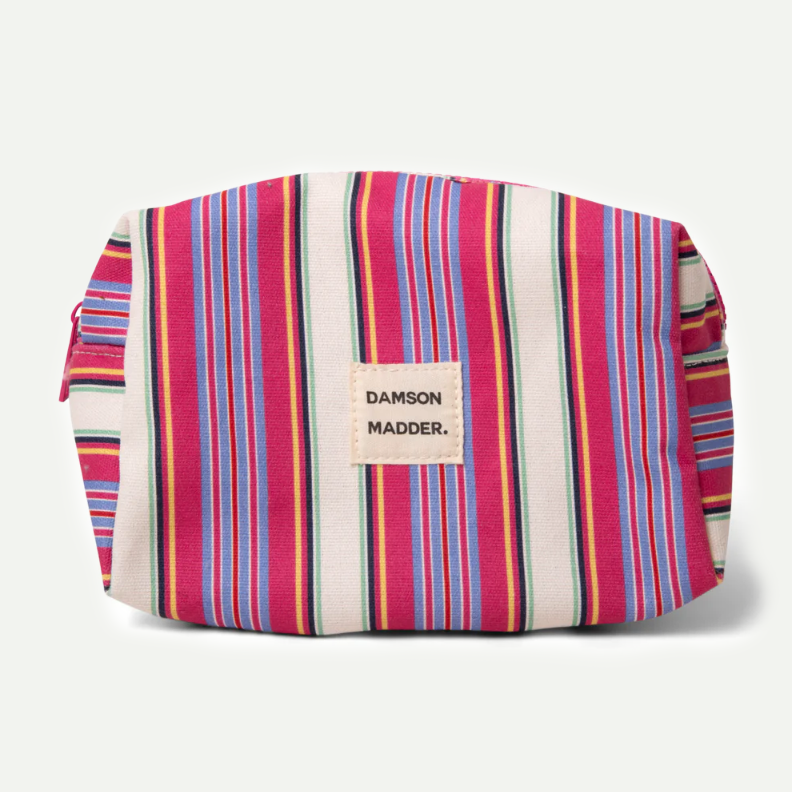 Damson Madder Pink Stripe Make Up Bag