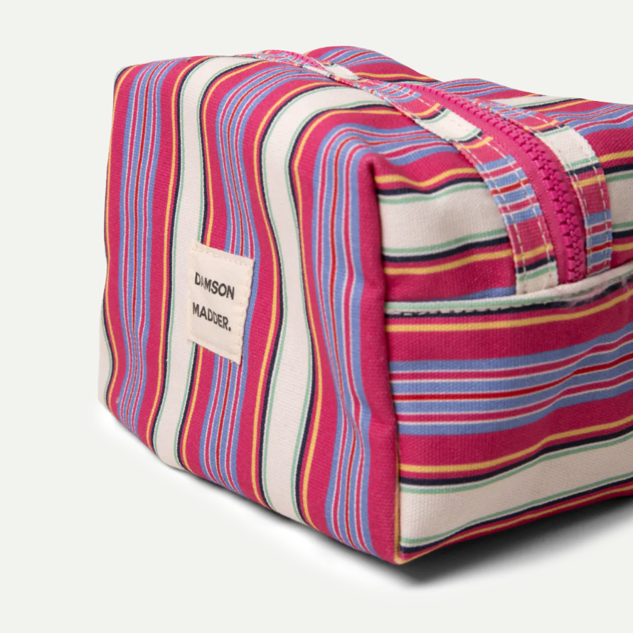 Damson Madder Pink Stripe Make Up Bag