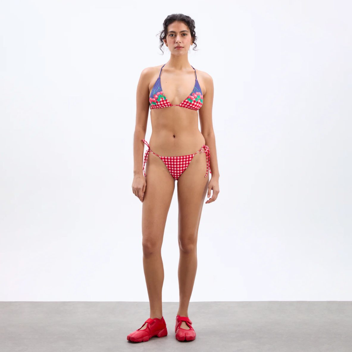 Damson Madder Cherry Pie Tie Side Bikini Bottoms