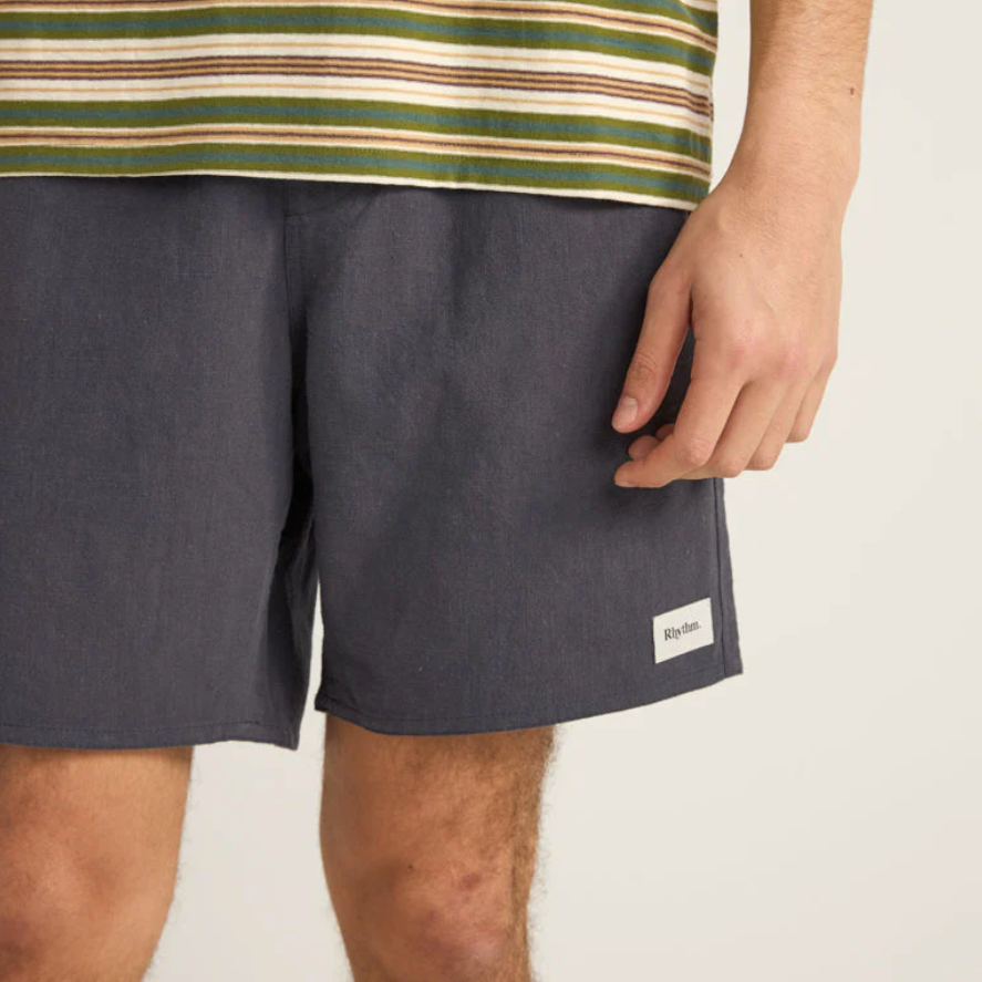 Rhythm Navy Textured Linen Jam Short