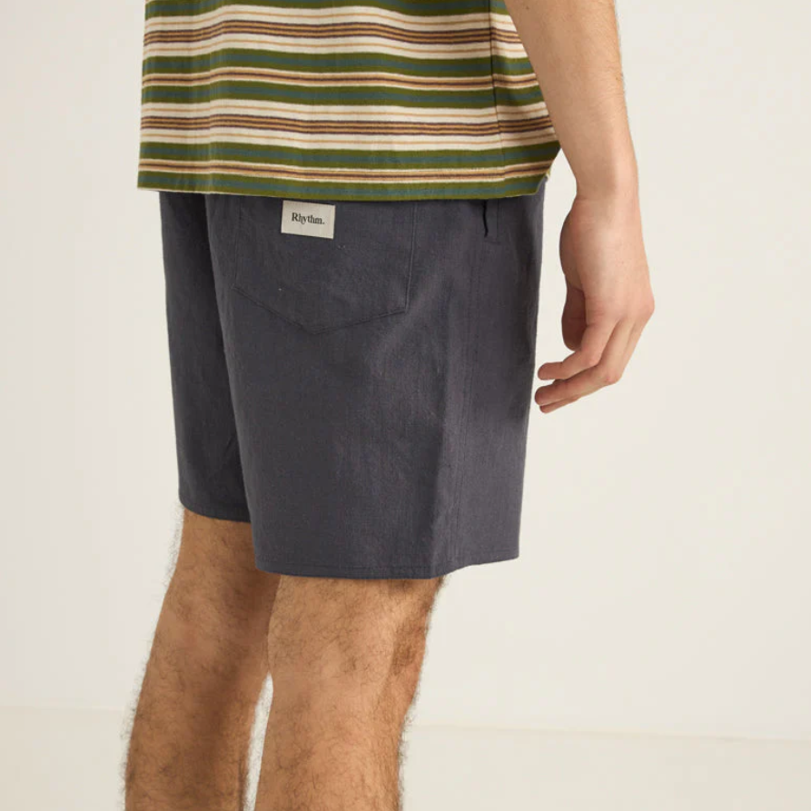 Rhythm Navy Textured Linen Jam Short