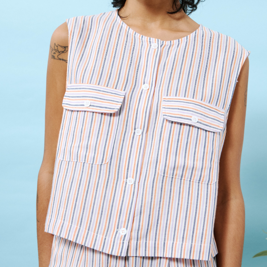 FRNCH Orange Nilani Sleeveless Blouse