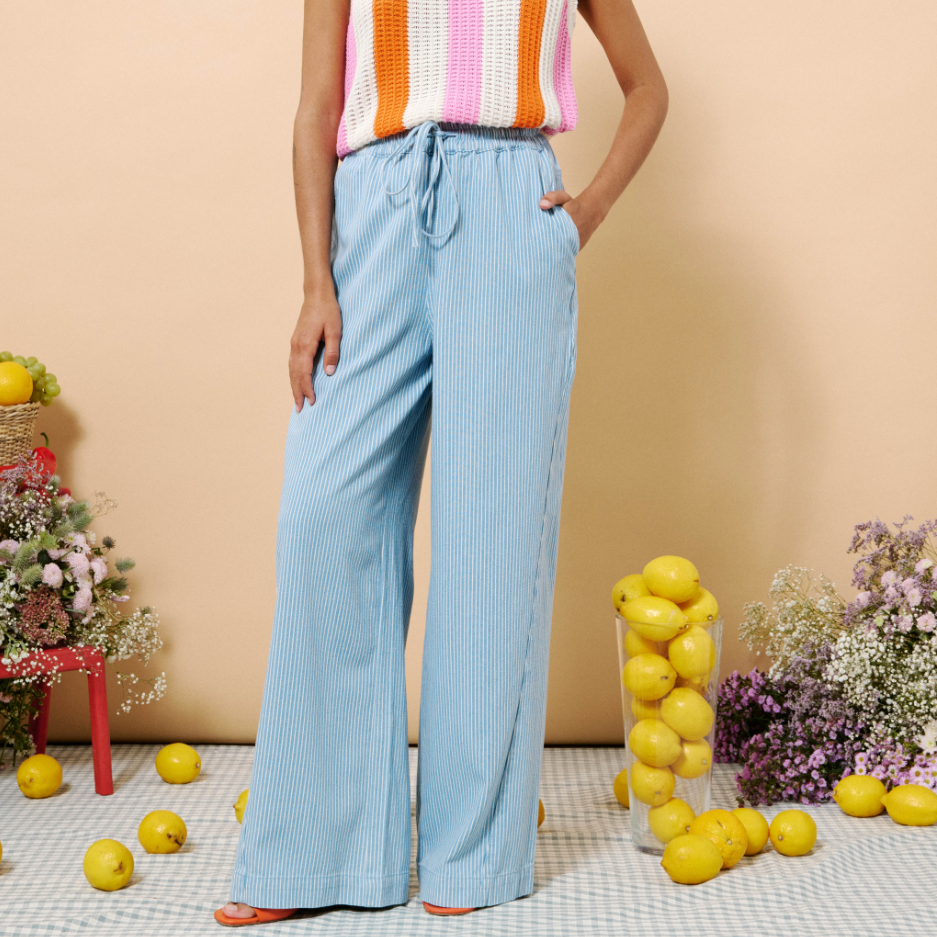 FRNCH Light Blue Pensee Trouser