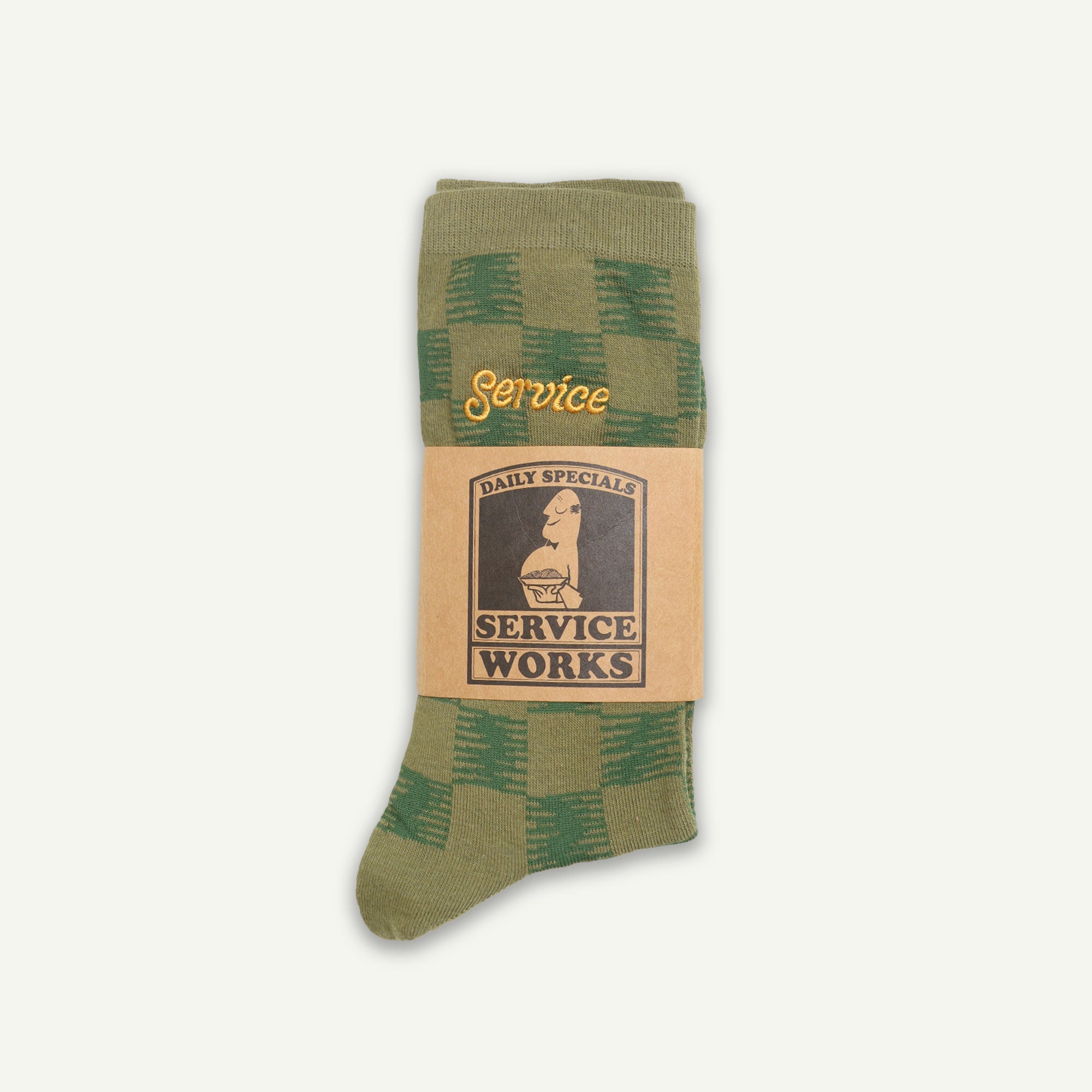 Service Works Green Checker Socks