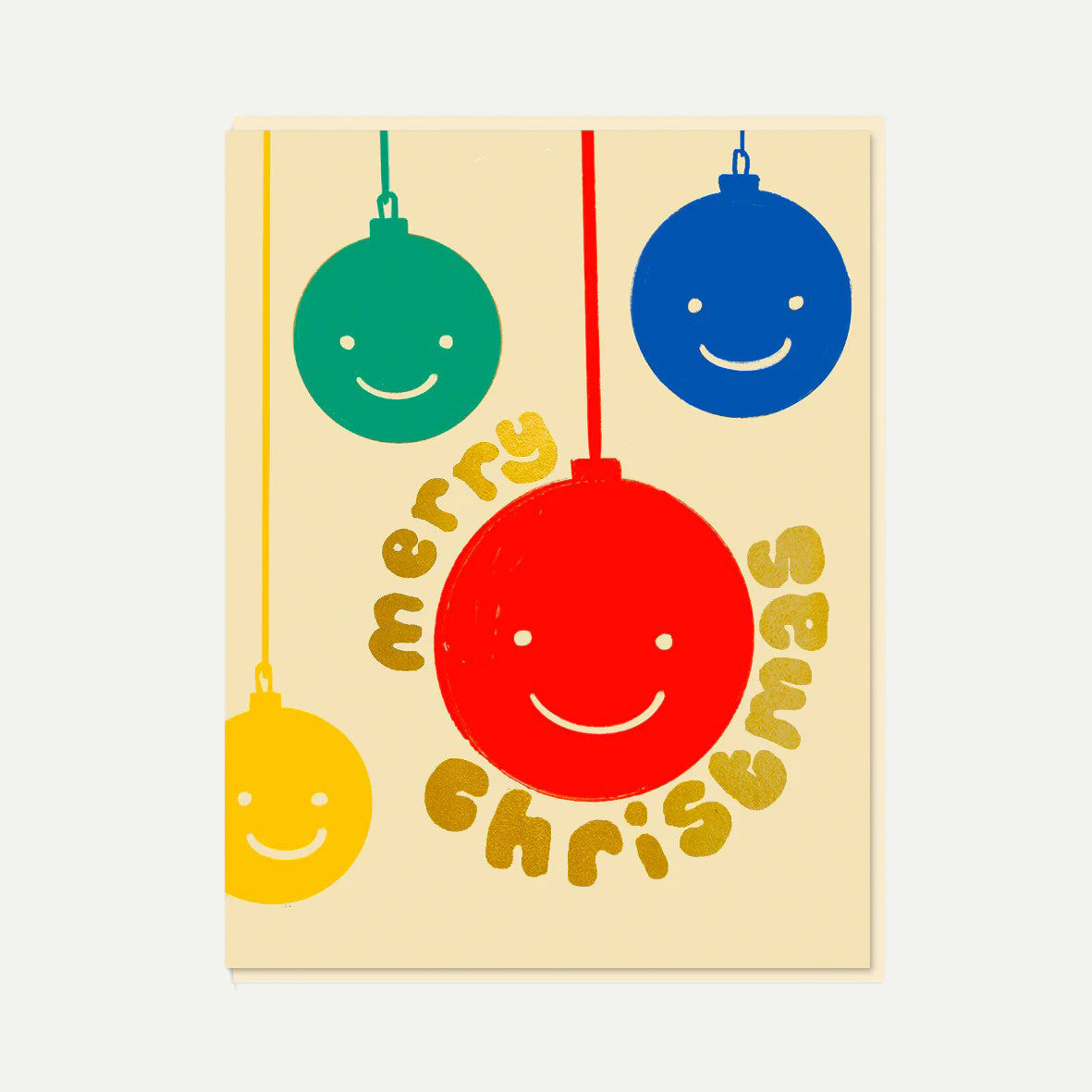 1973 Smiling Baubles Christmas Card