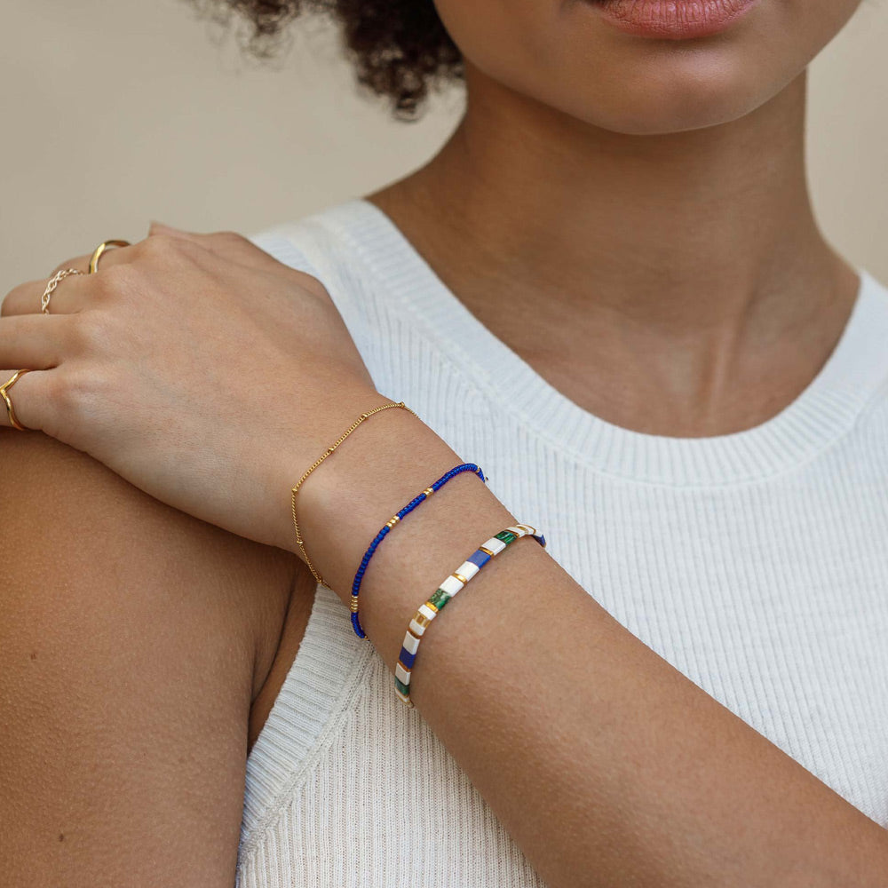 Wanderlust Life Morocco Blue Beaded Bracelet