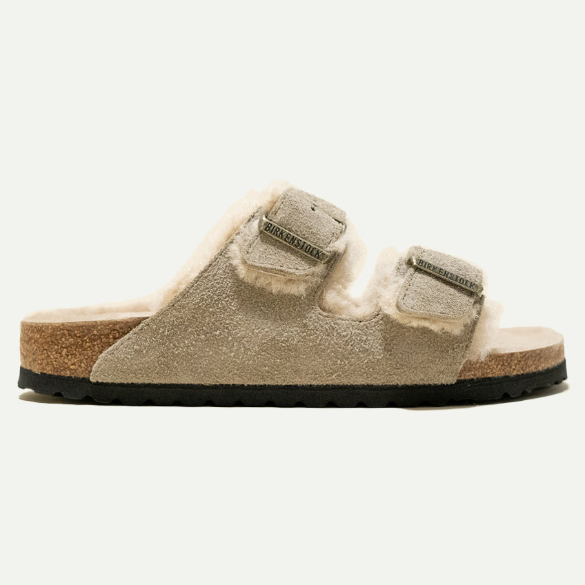 Birkenstock Taupe Shearling Arizona Sandal