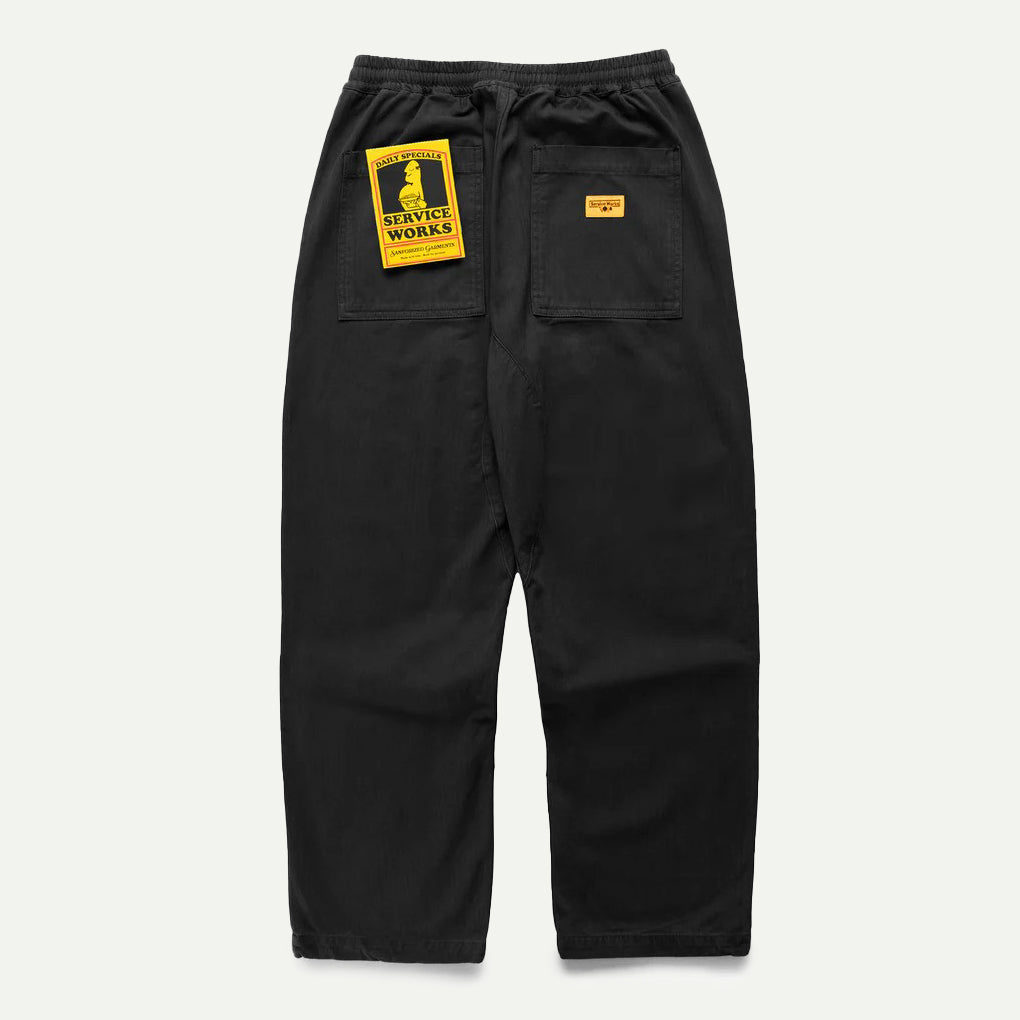 Service Works Black Herringbone Chef Pant