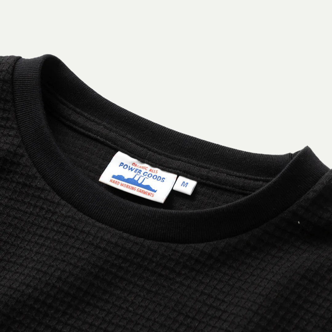 Power Goods Black Thermal Waffle Long Sleeve T-Shirt