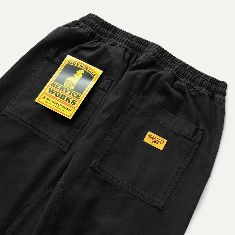 Service Works Black Herringbone Chef Pant