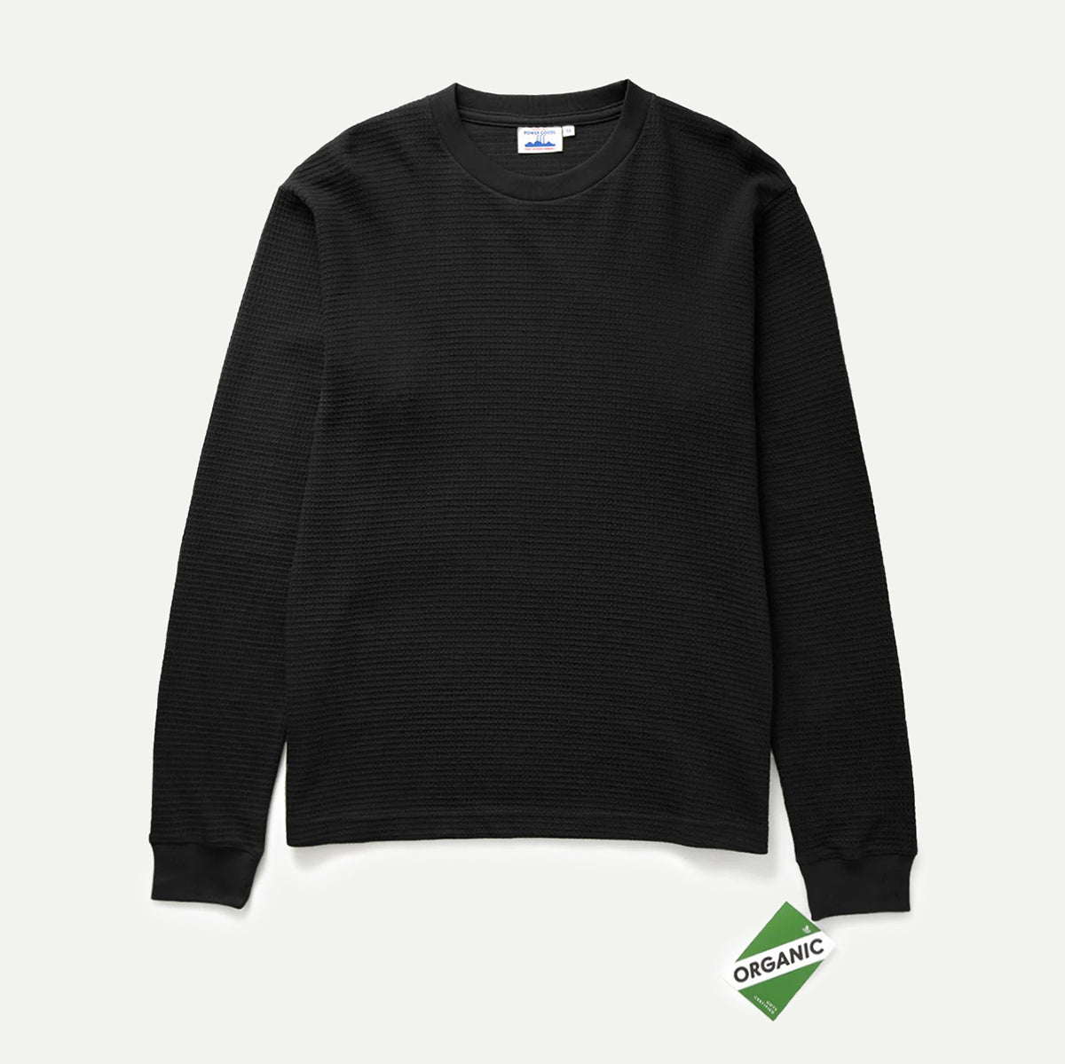 Power Goods Black Thermal Waffle Long Sleeve T-Shirt