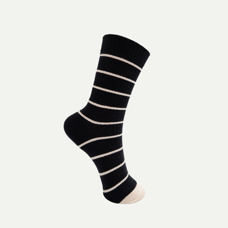 Black Colour Black Liana Sock