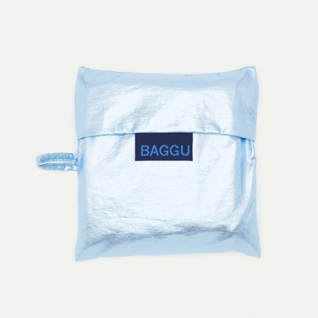 Baggu Metallic Light Blue Standard Reusable Bag