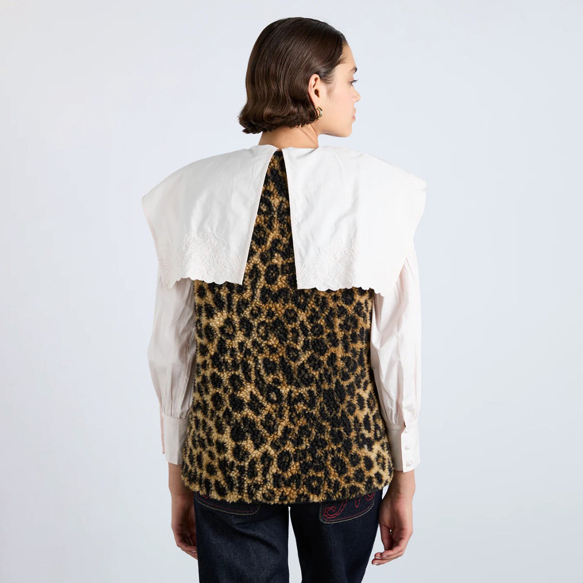 Damson Madder Leopard Print Borg Marta Vest