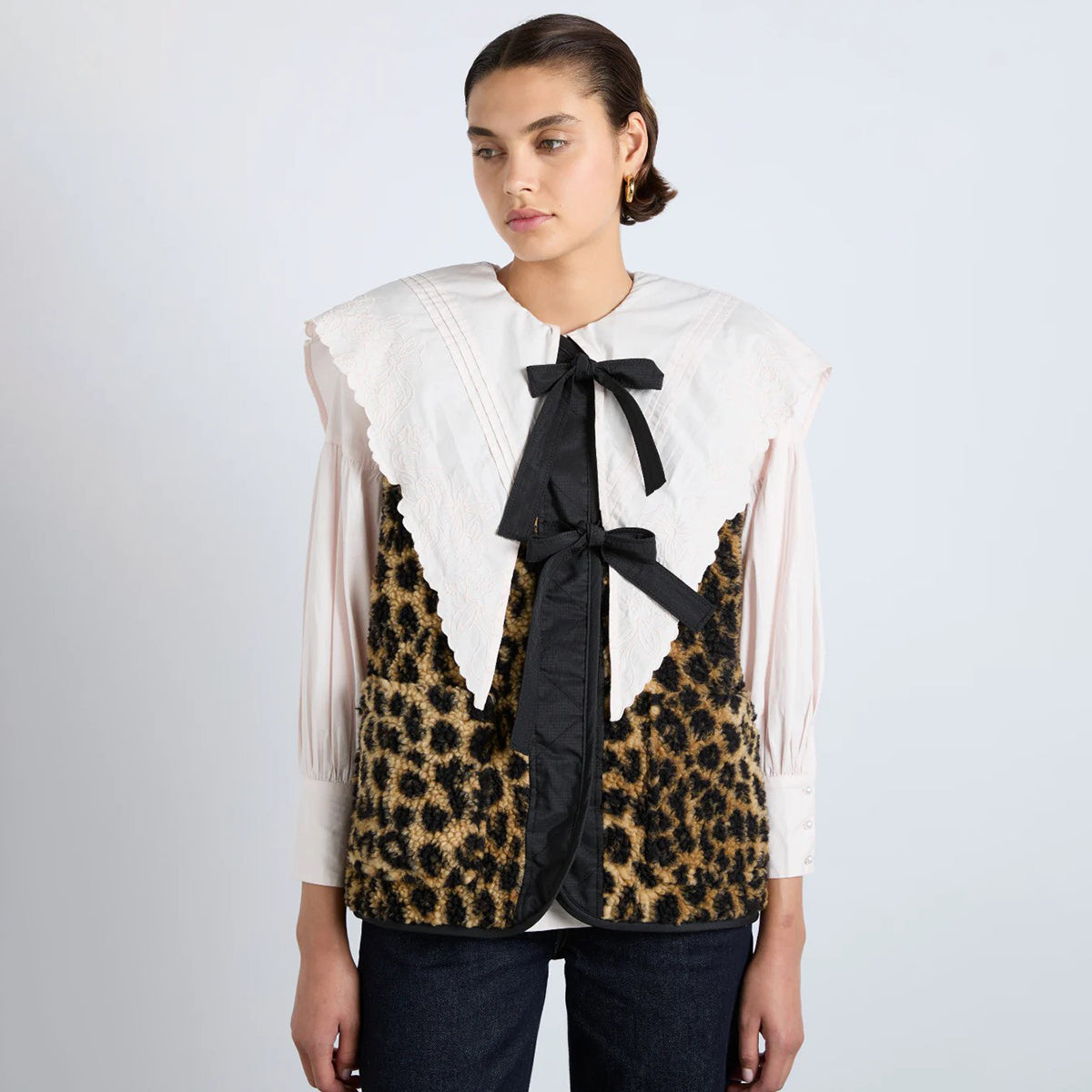 Damson Madder Leopard Print Borg Marta Vest