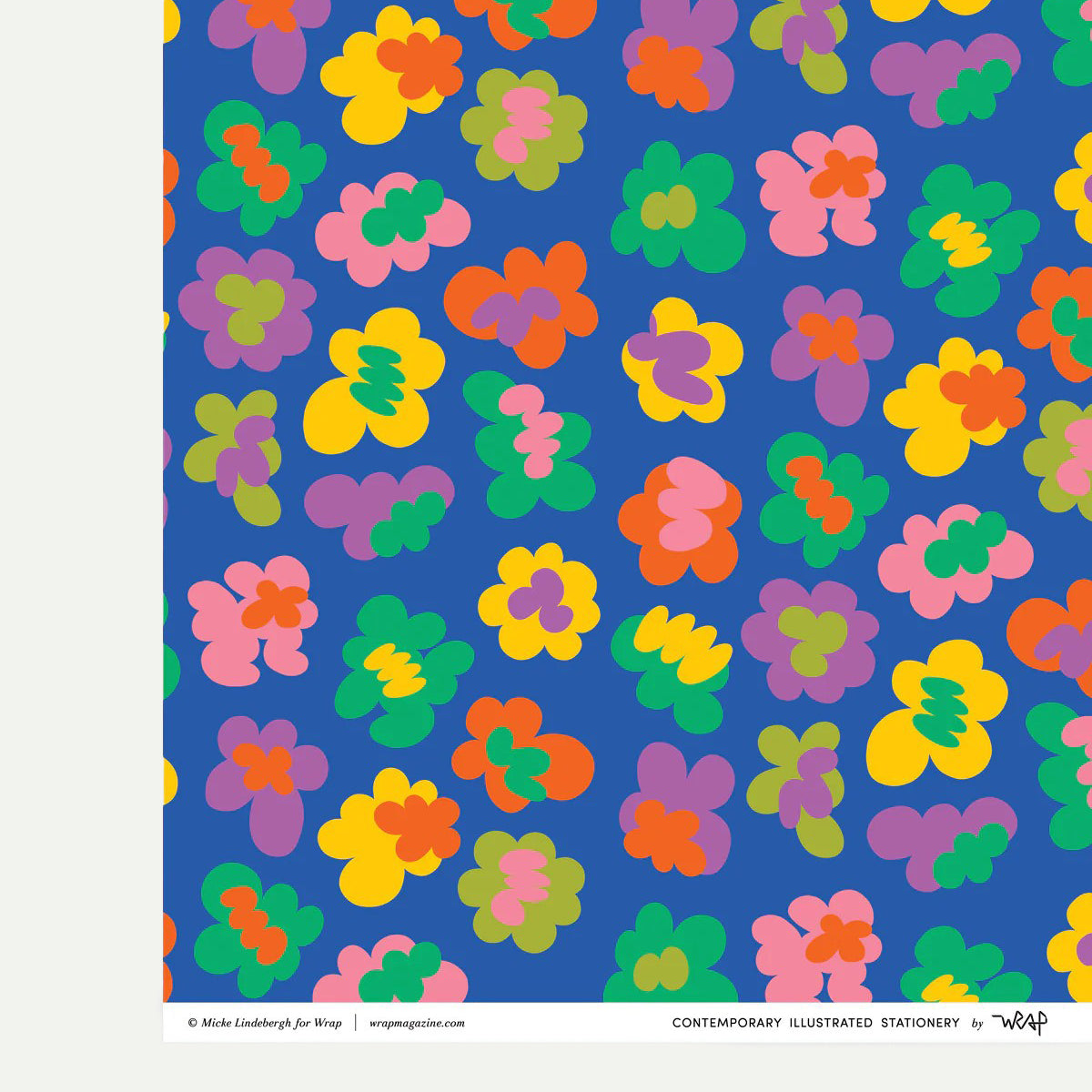 Wrap Blue Flower Burst Wrapping Paper