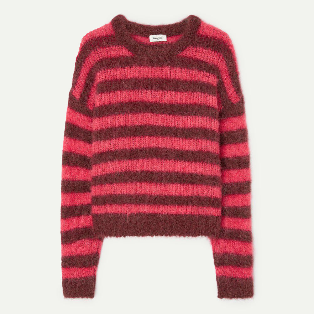 American Vintage Burgunday/Hortensia Stripe Bymi Jumper