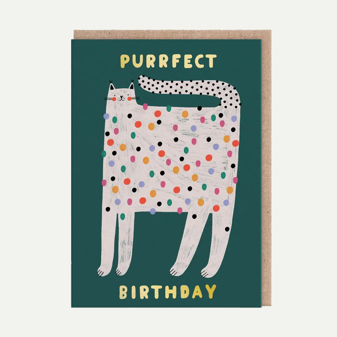 Ohh Deer Spotty Cat Happy Birthday Greeting Card