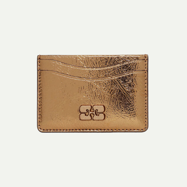 GANNI Bronze Metallic Bou Card Holder