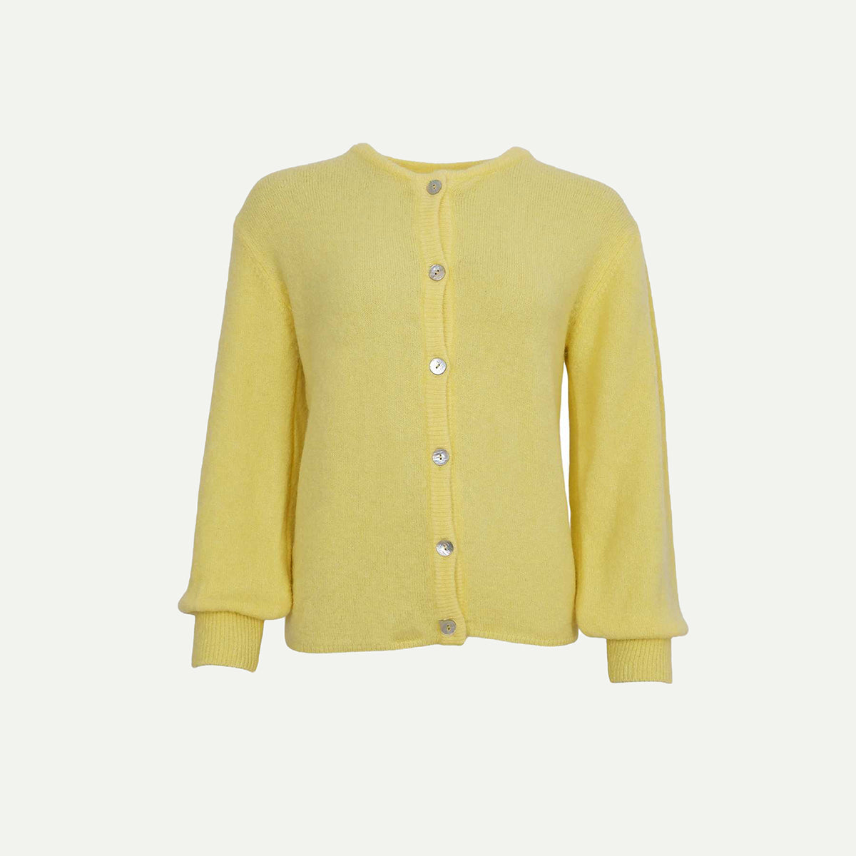 Black Colour Light Yellow Bella Knit Cardigan