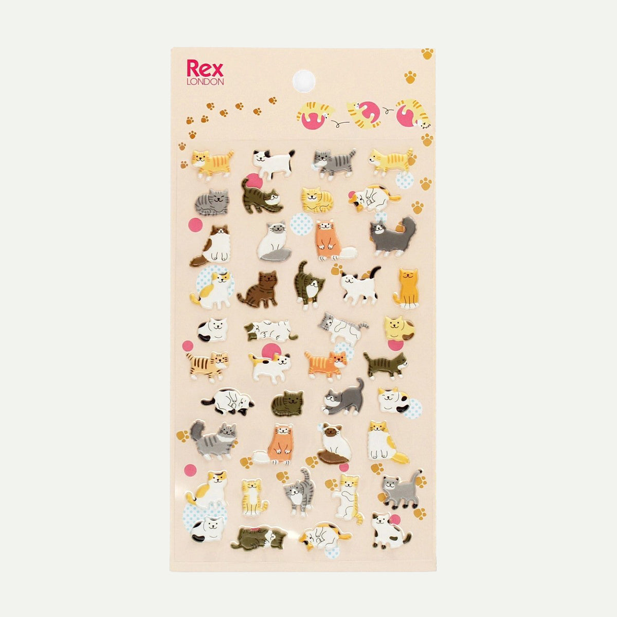 Rex London Cats 3D Puffy Stickers