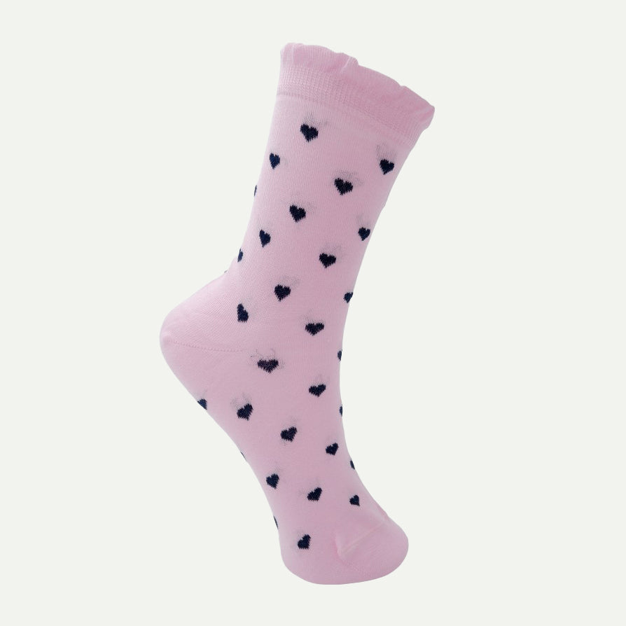 Black Colour Flamingo Heart Socks