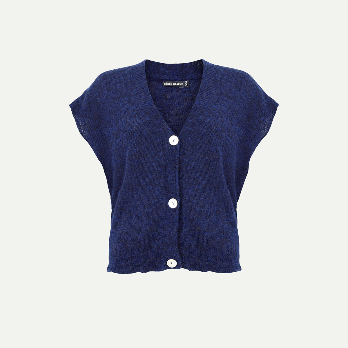 Black Colour Navy Heavy Knit Dell Vest