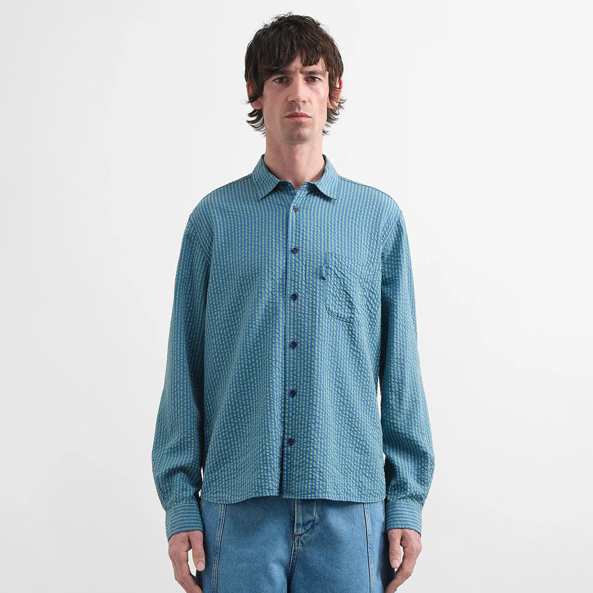 YMC Blue/Green Curtis Shirt