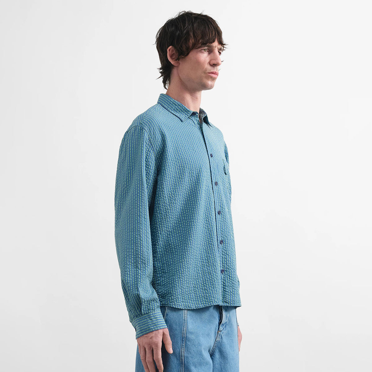 YMC Blue/Green Curtis Shirt