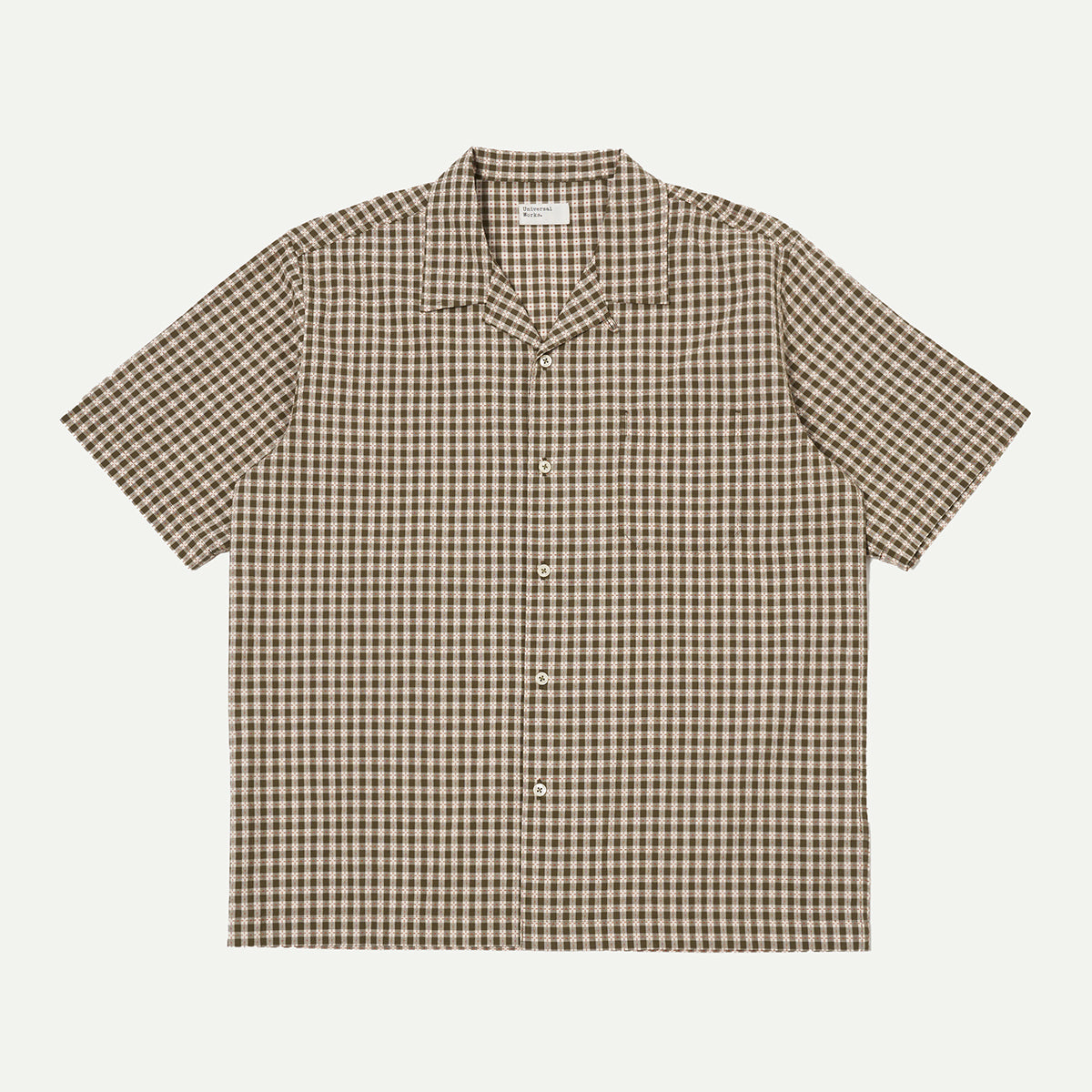 Universal Works Olive Dobby Check Road Shirt