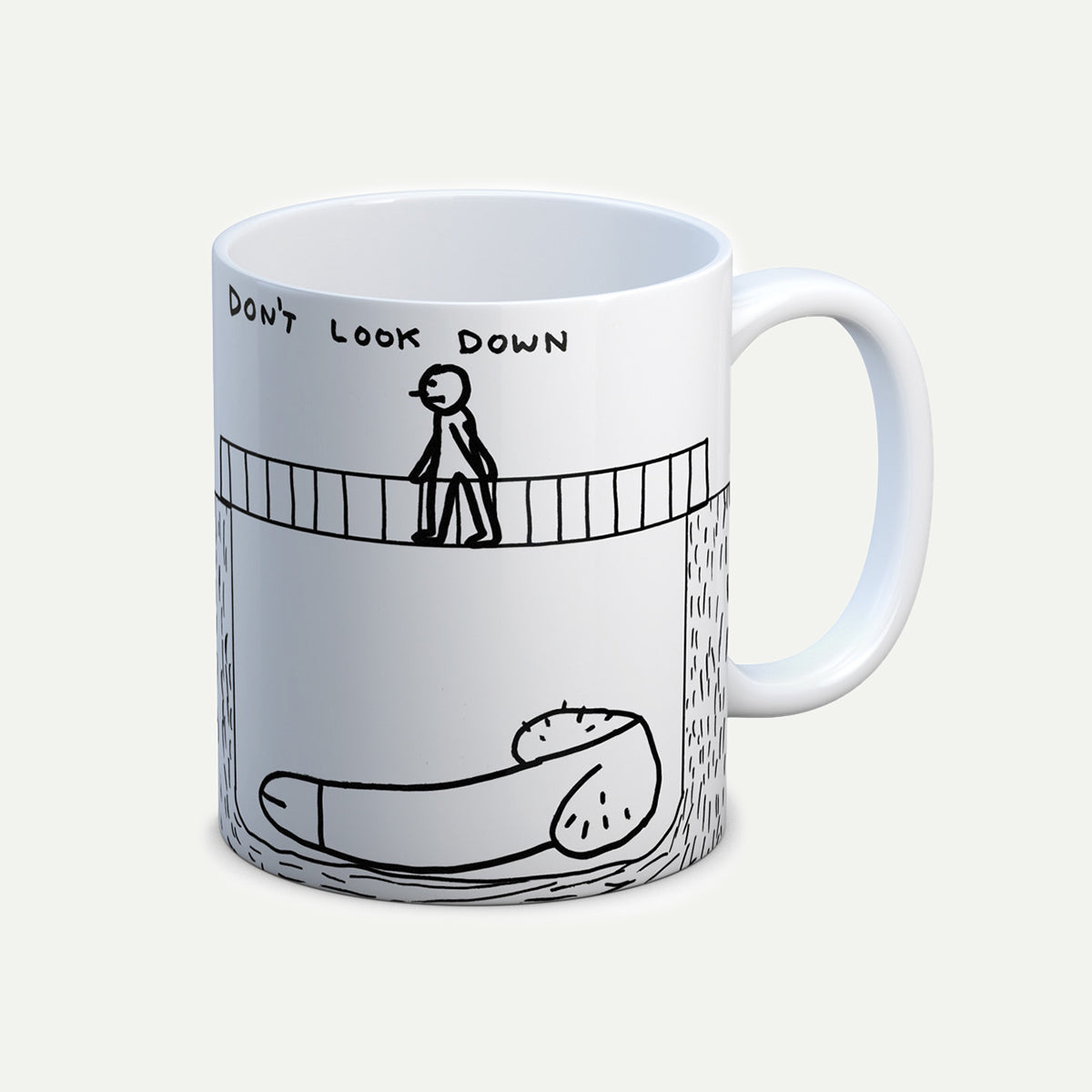 Brainbox Candy x David Shrigley Don't Look Down Mug