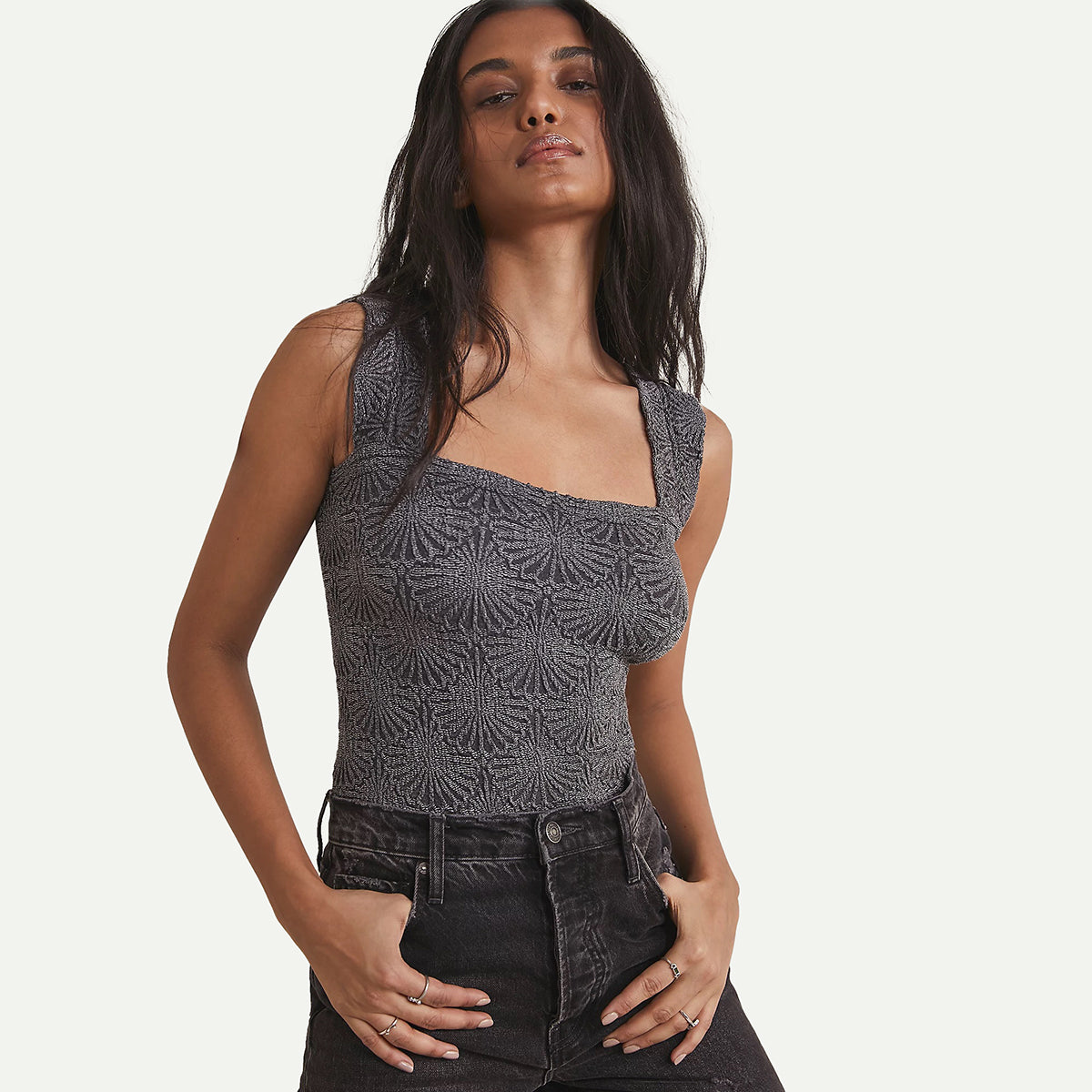 Free People Black Love Letter Cami