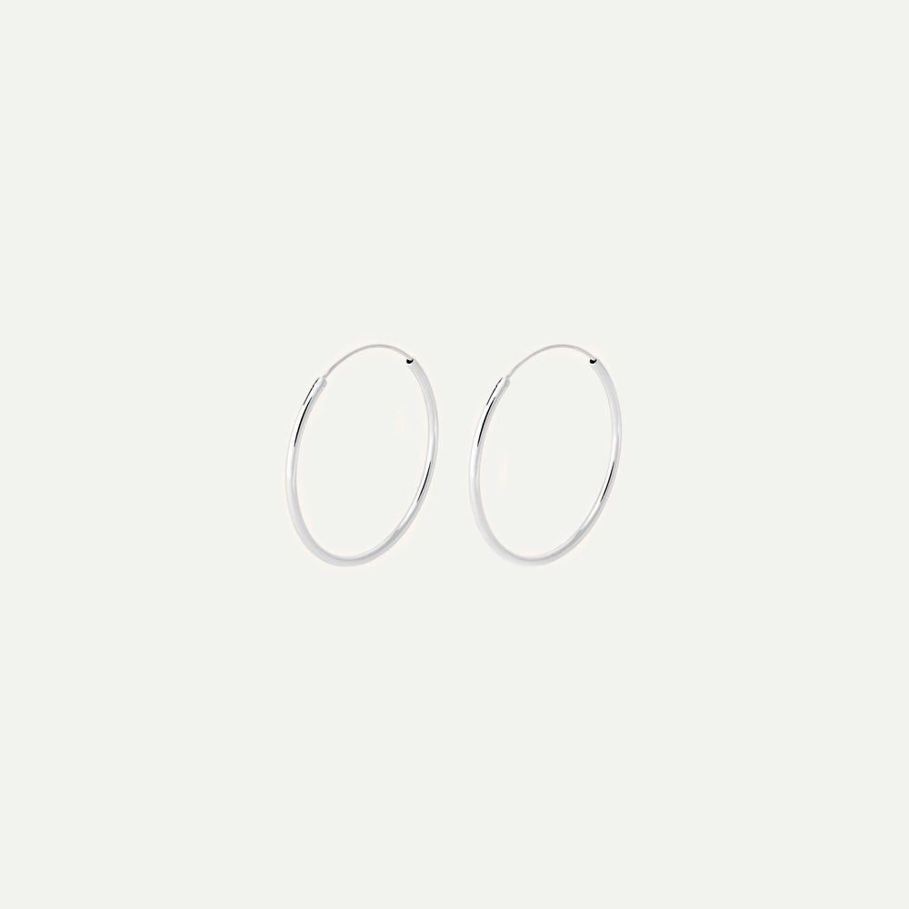 Pernille Corydon Silver 30 mm Plain Hoops