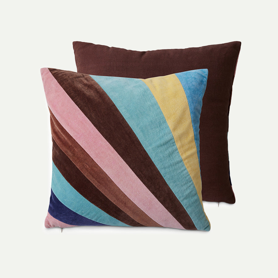 HKliving Eventide Striped Velvet Cushion