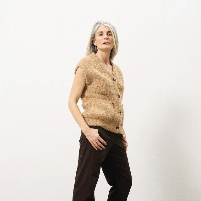 FRNCH Camel Magaly Knit Vest