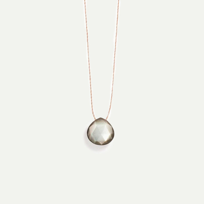 Wanderlust Life Black Mother of Pearl Fine Cord Necklace