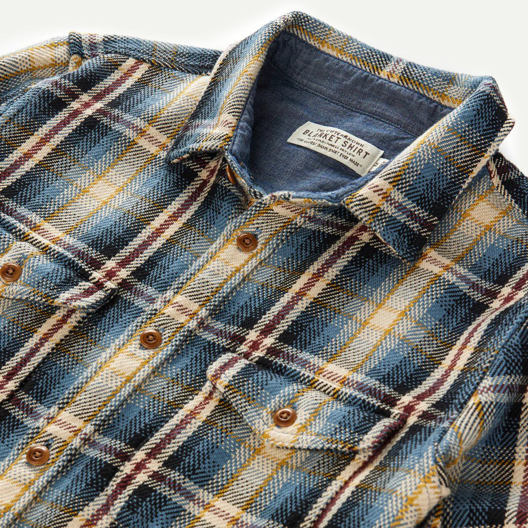 Outerknown French Blue Plaid Blanket Shirt