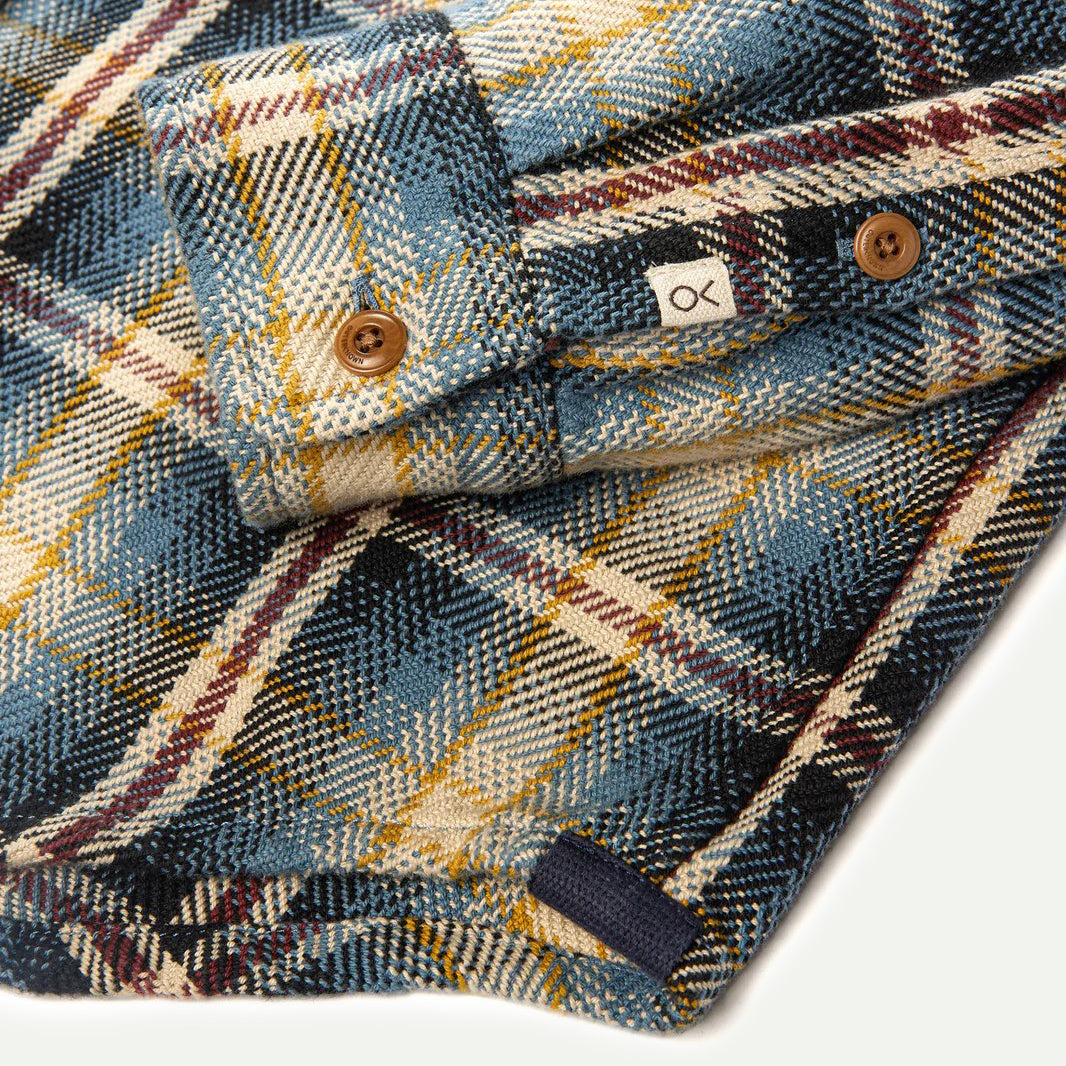 Outerknown French Blue Plaid Blanket Shirt