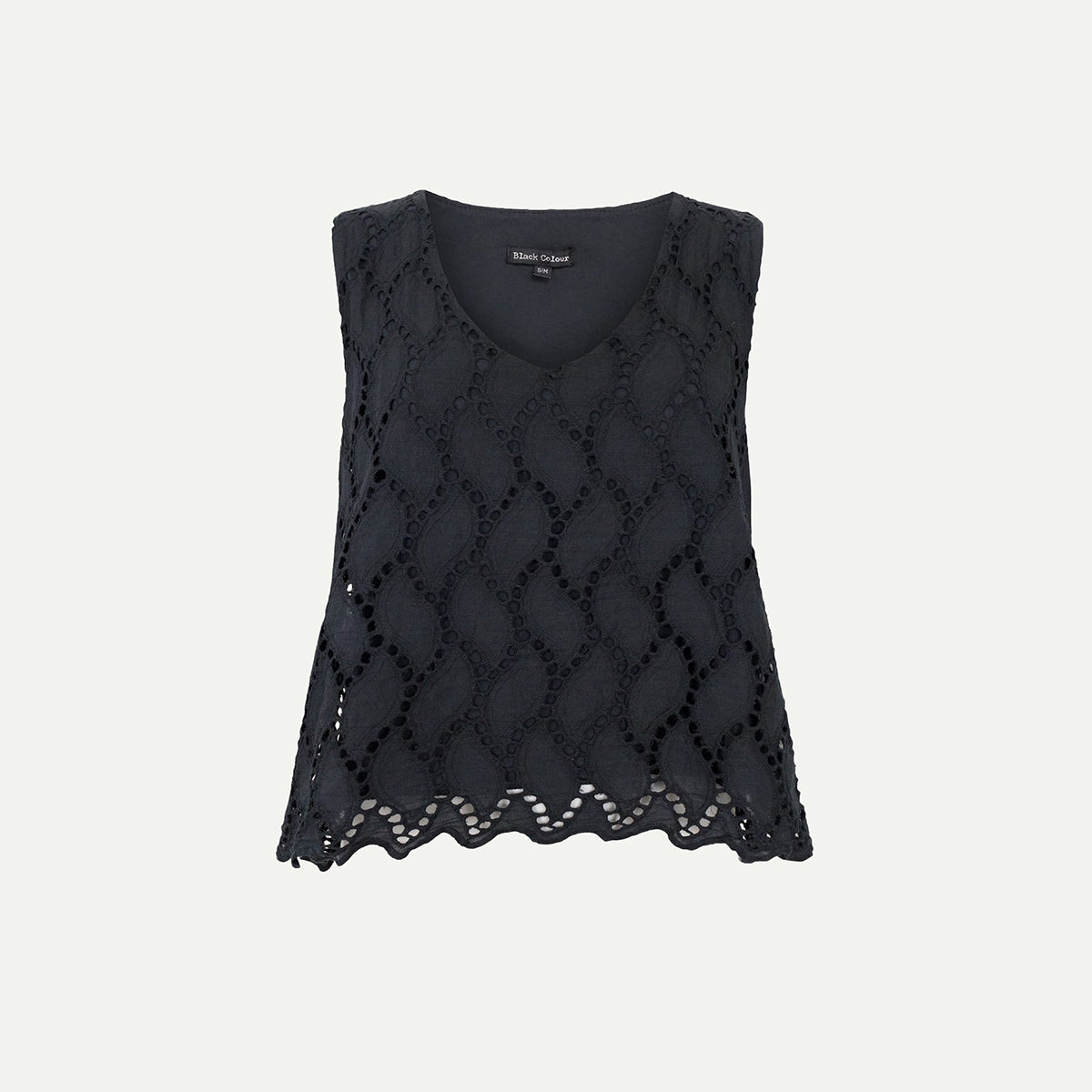 Black Colour Black Freya Cut Out Lace Top