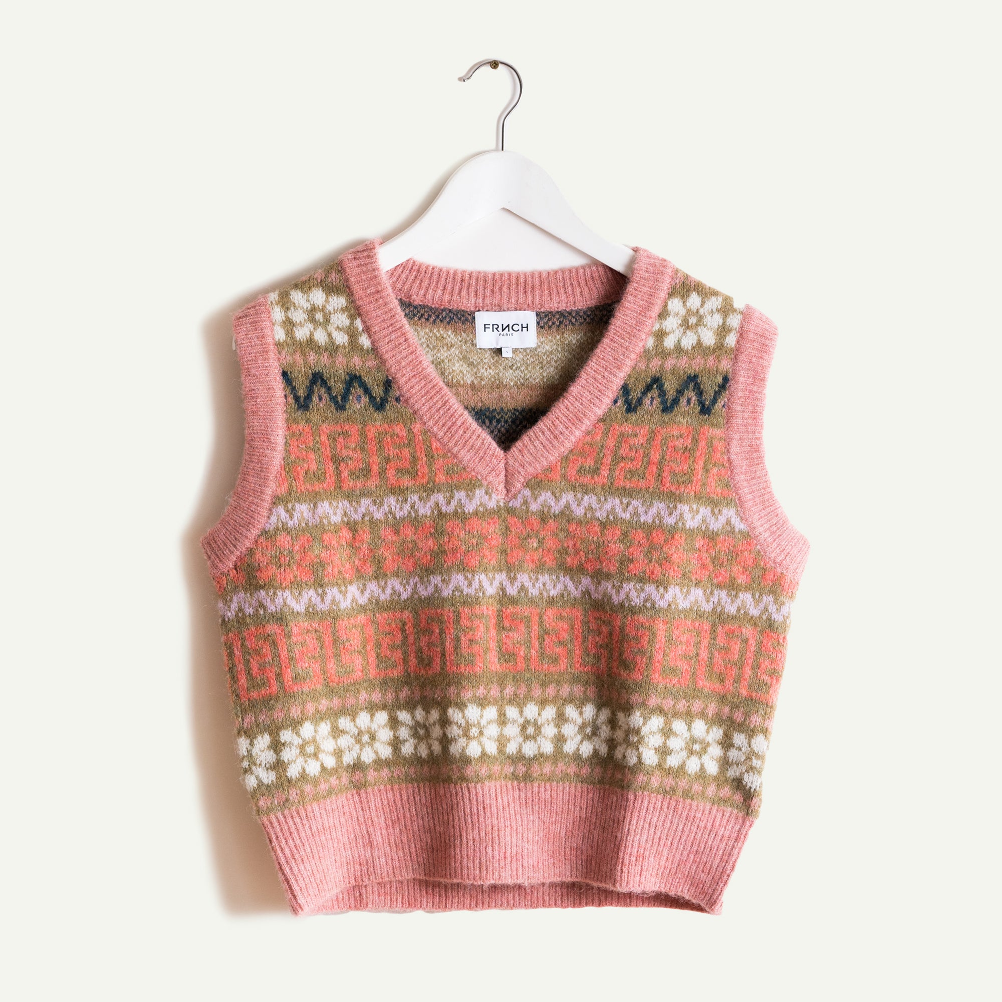 FRNCH Rose Manola Wool Vest