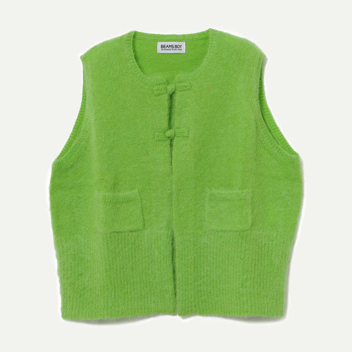 Beams Boy Lime Green Button G.China Vest