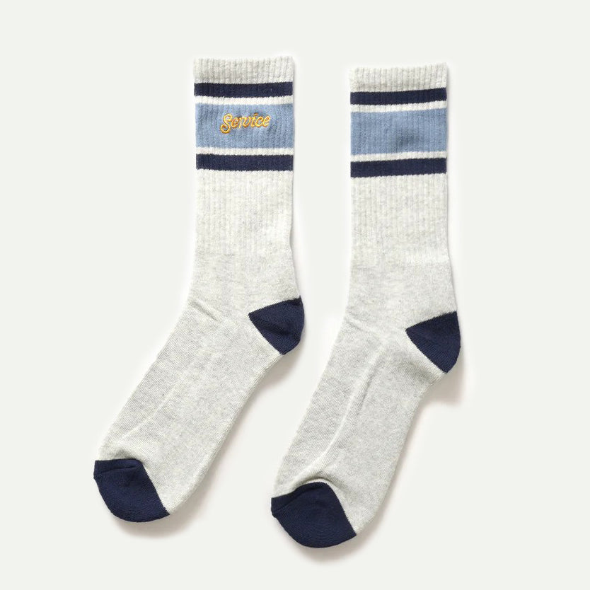 Service Works Grey Logo Ringer Socks