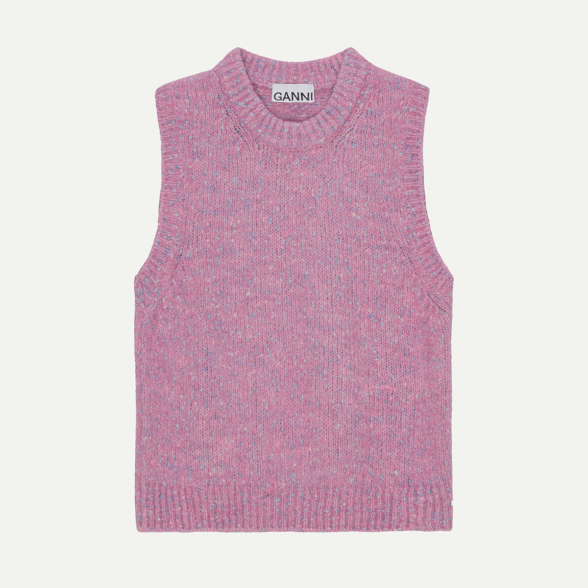 GANNI Rose Violet Alpaca Cotton Mix Vest
