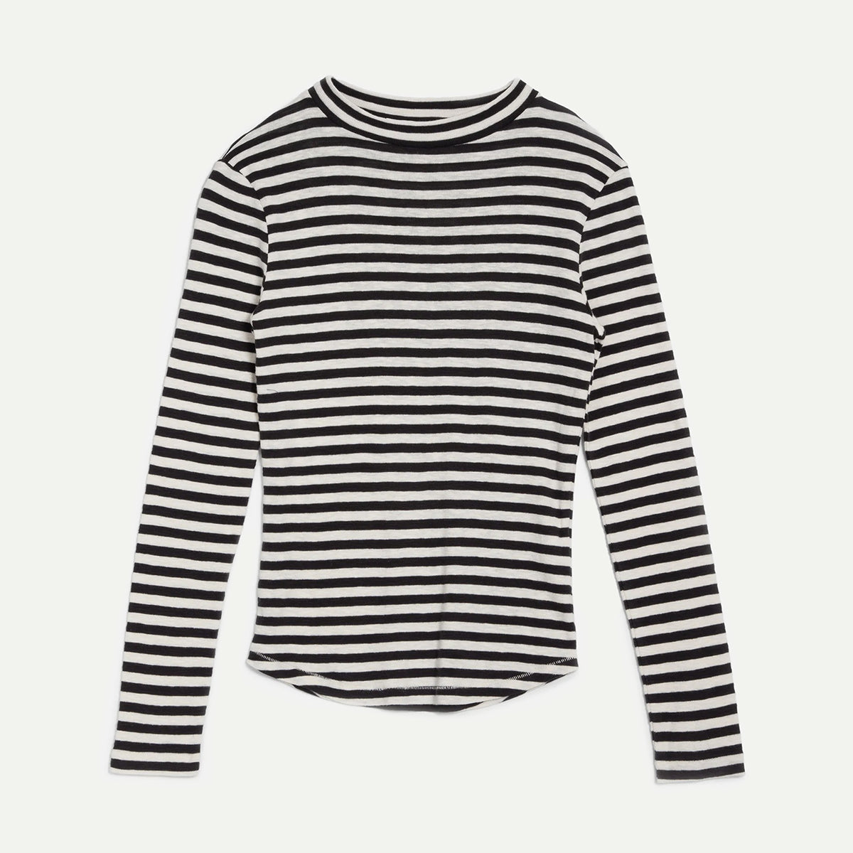 YMC Black/White High Rain Stripe Top