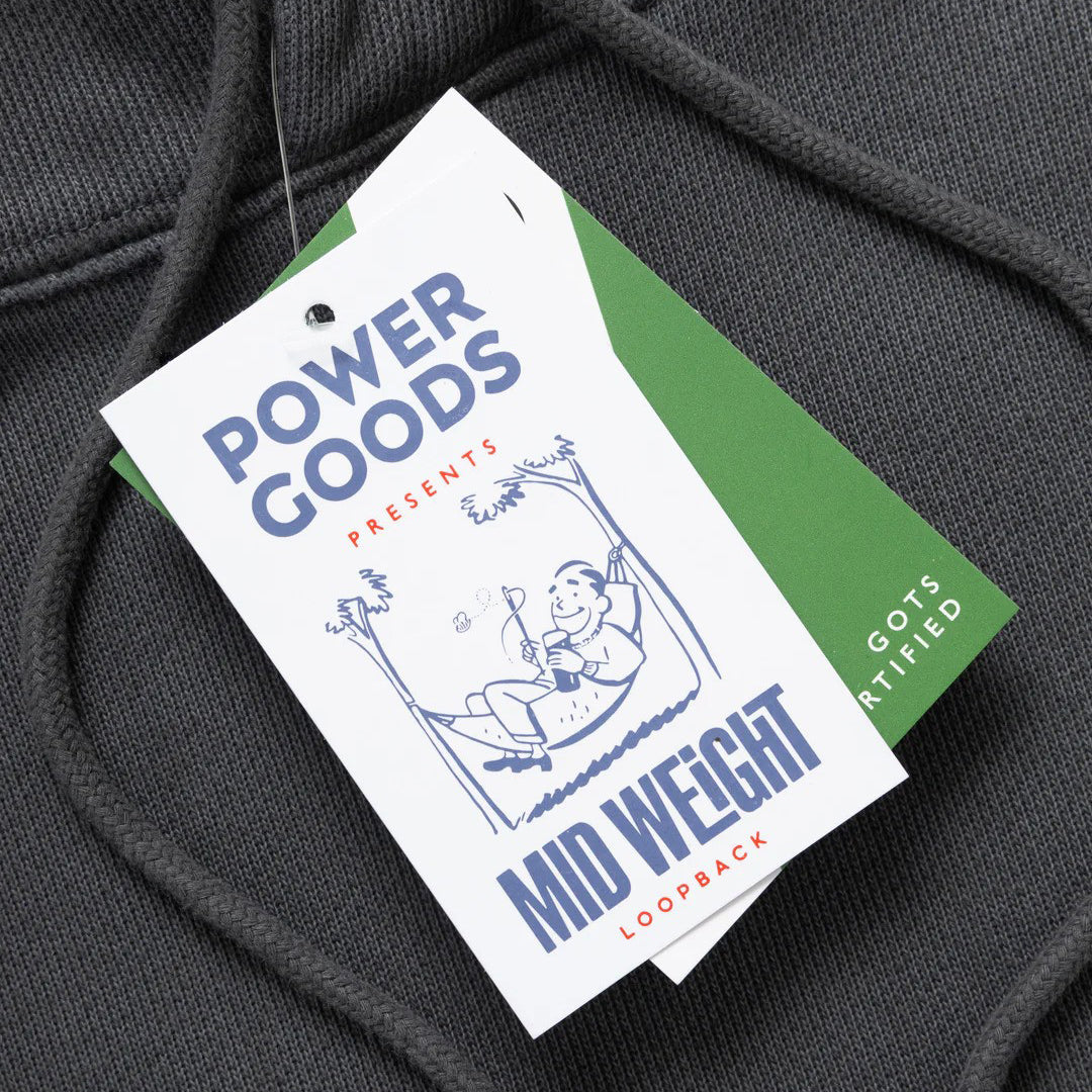 Power Goods Washed Black Loopback Hoodie